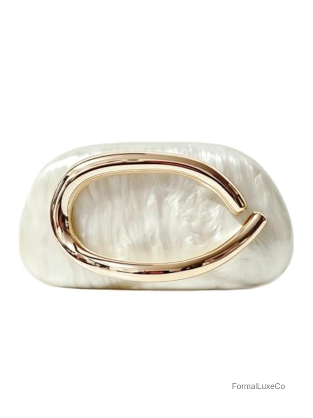 Acrylic Clutch Purse for Women Round Vintage Metal Handles Handbag Wedding